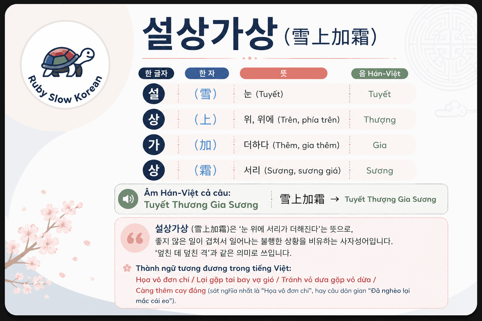 Tuyết chồng sương giá: bí mật đằng sau câu nói 설상가상 mà người Hàn hay dùng khi họa vô đơn chí
